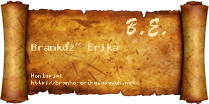 Brankó Erika névjegykártya
